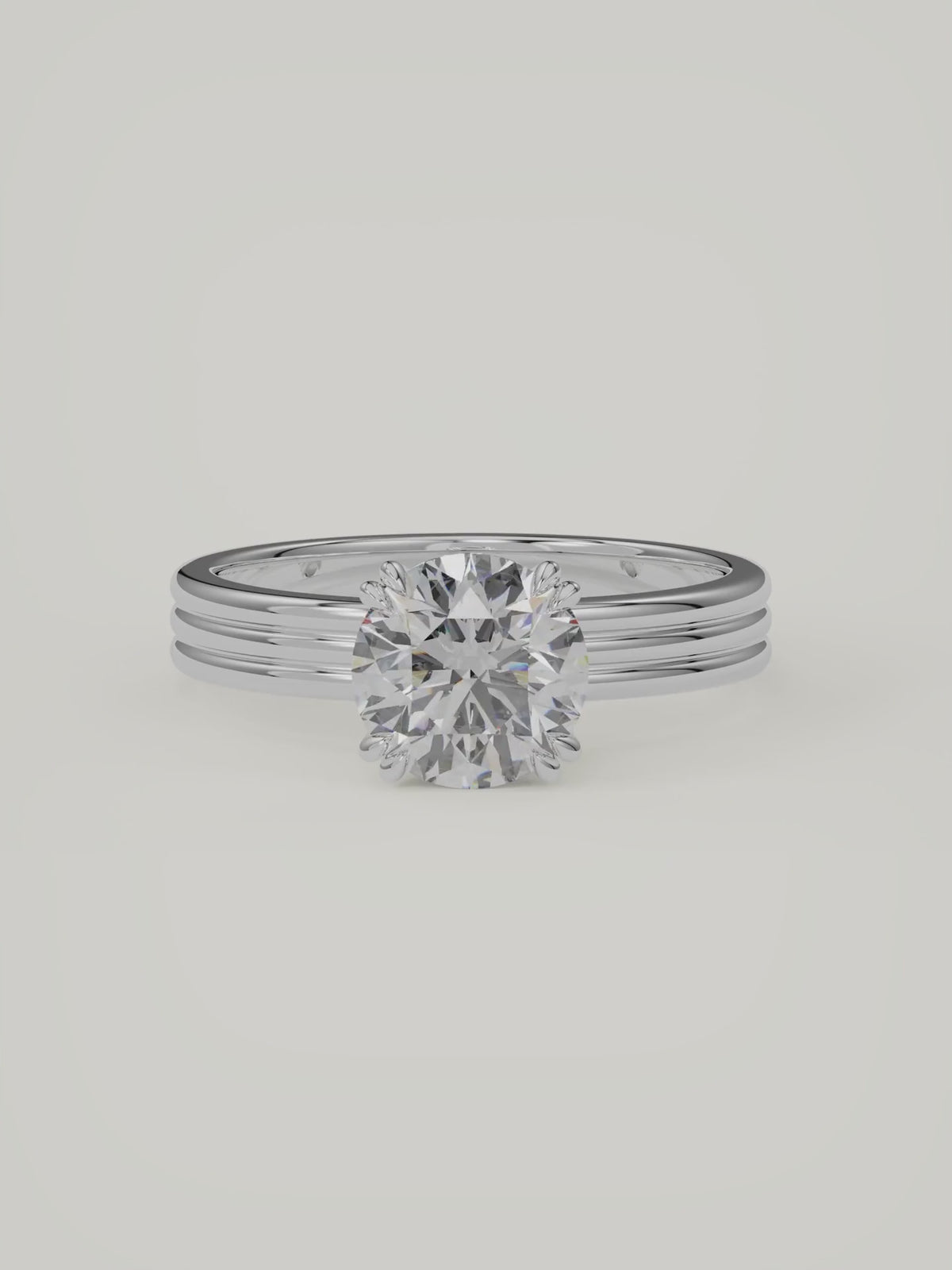 The Lira | Round Solitaire — 14K White Gold — Video