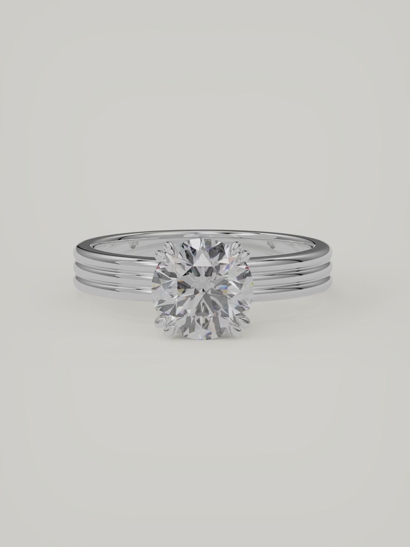 The Lira | Round Solitaire — 14K White Gold — Video