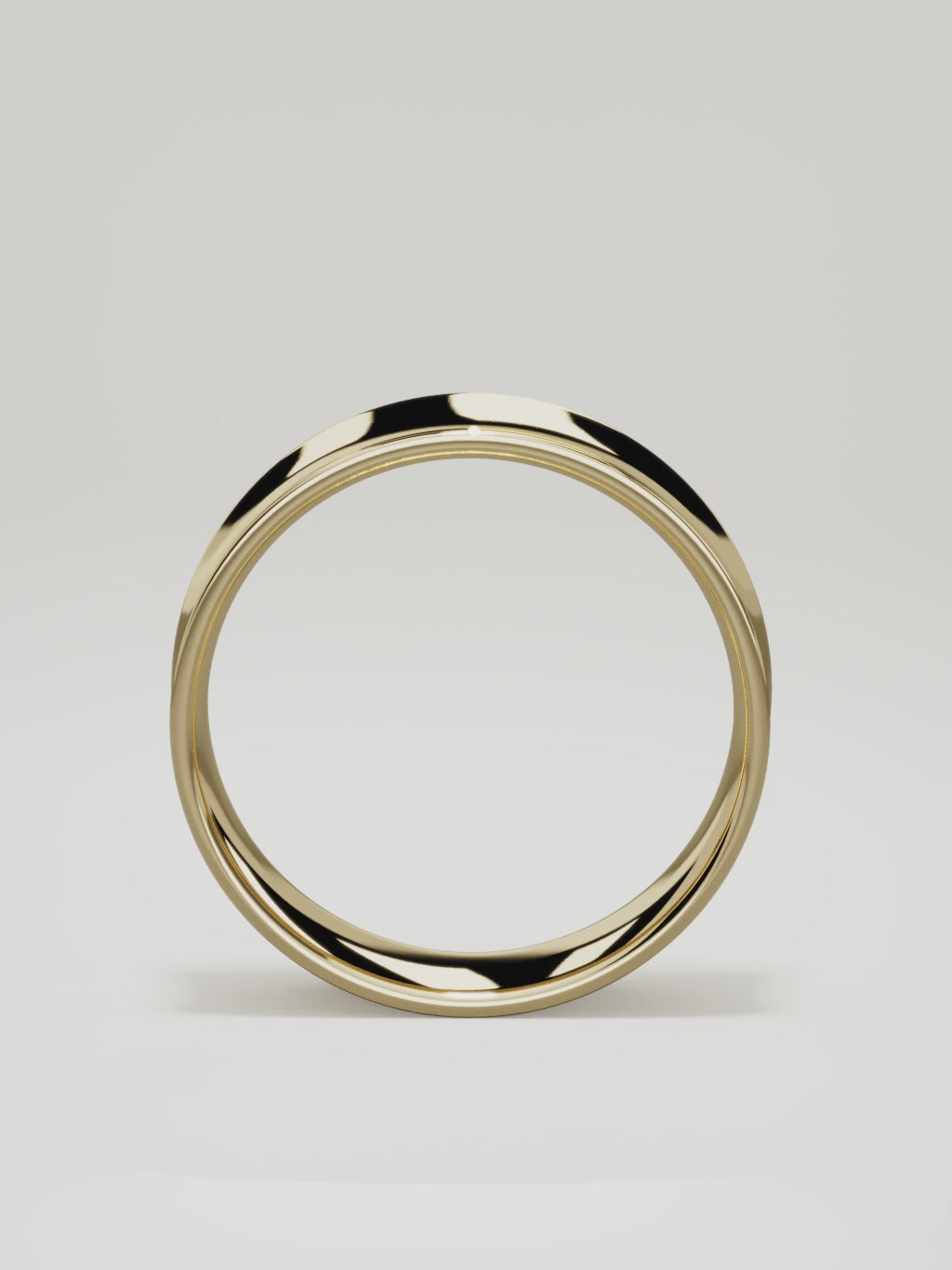 The Calma comfort-fit flat men's wedding band in 14K yellow gold, 7 mm, 360 turntable video