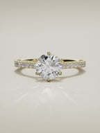 The Blonda round lab-grown diamond solitaire in 14K yellow gold, 360 turntable video