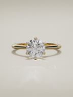 The Azahar round lab-grown diamond solitaire in 14K yellow gold, 360 turntable video