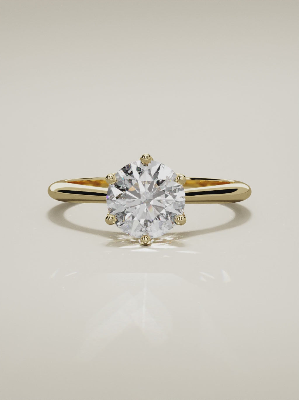 The Azahar round lab-grown diamond solitaire in 14K yellow gold, 360 turntable video