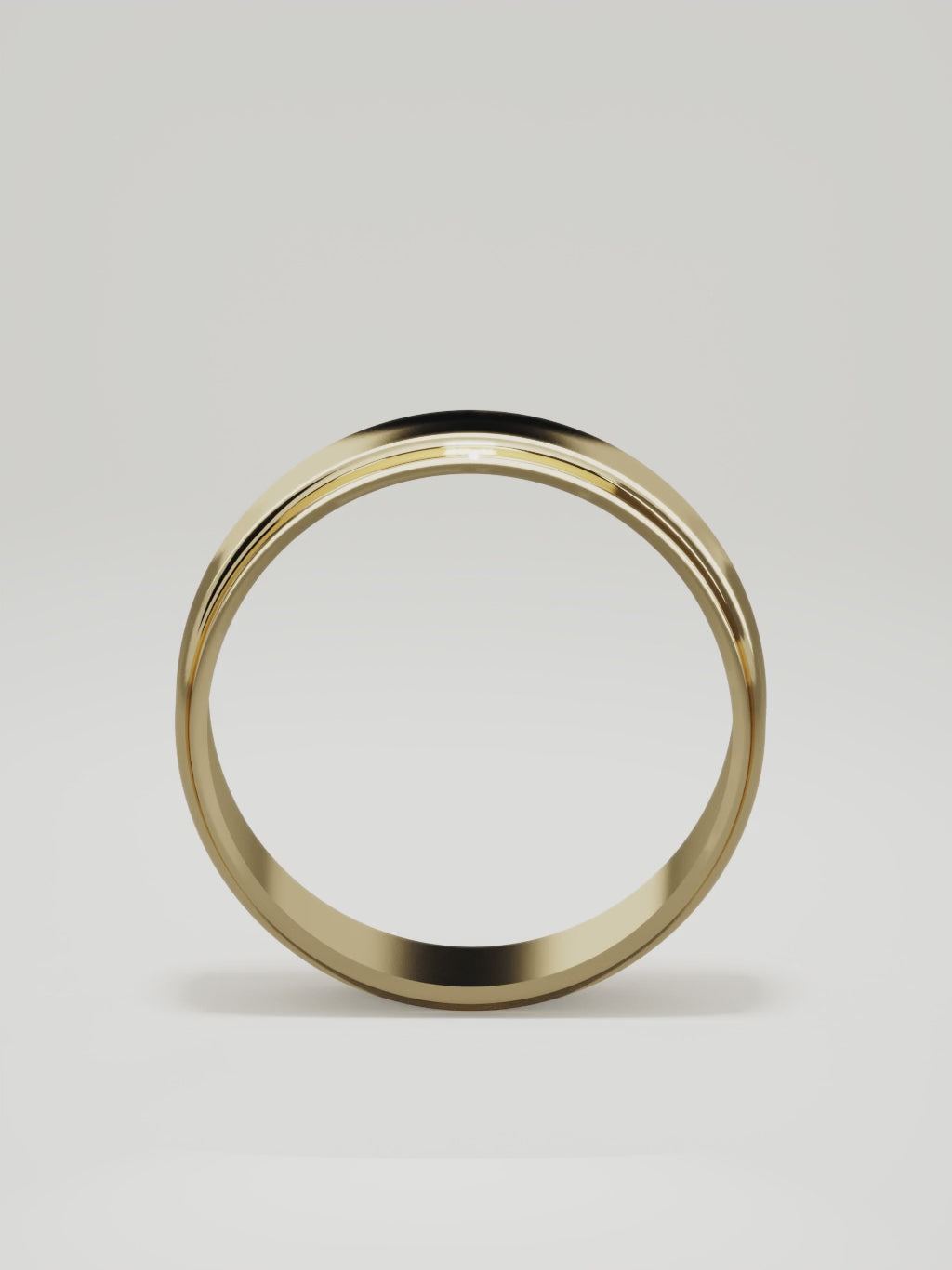 The Marco beveled-edge men's wedding band in 14K yellow gold, 7 mm, 360 turntable video