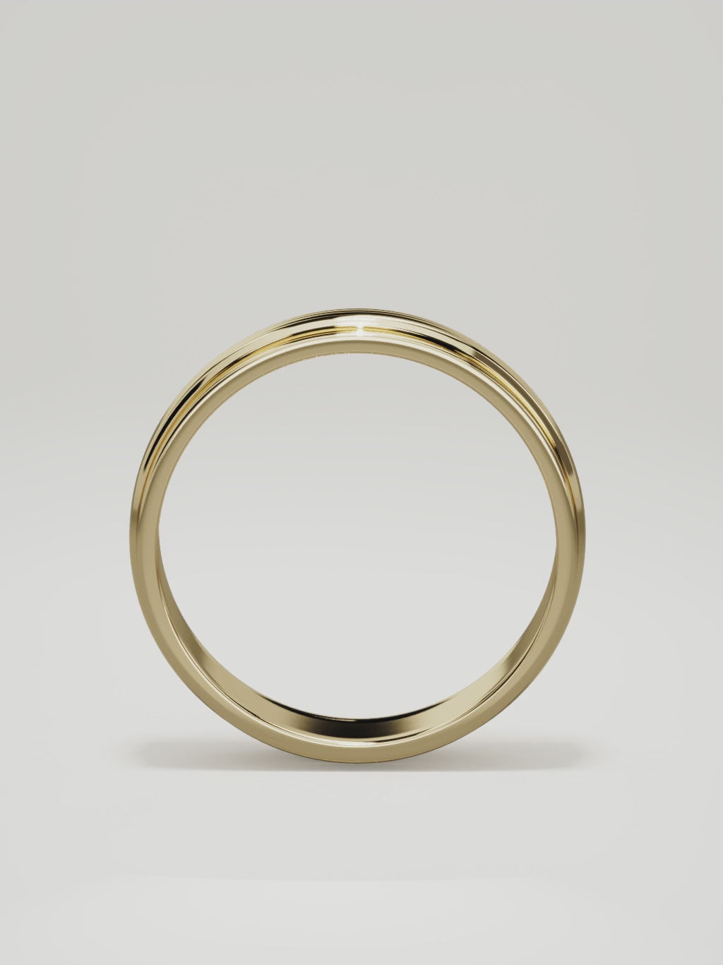 The Linea center-ridge men's wedding band in 14K yellow gold, 6 mm, 360 turntable video