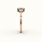 Radiant Cut Three-Stone Setting with Vertical Baguettes