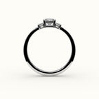 Radiant Cut Three-Stone Setting with Vertical Baguettes