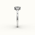 Radiant Cut Three-Stone Setting with Vertical Baguettes