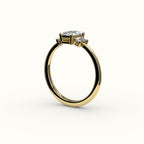 Radiant Cut Three-Stone Setting with Vertical Baguettes