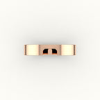 Classic Radiant or Emerald Cut Carved Wedding Band