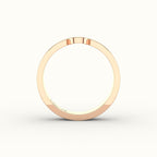 Classic Round Cut Carved Wedding Band