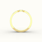 Classic Round Cut Carved Wedding Band