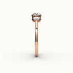 Round Cut Three-Stone Setting with Vertical Baguettes