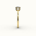 Round Cut Three-Stone Setting with Vertical Baguettes