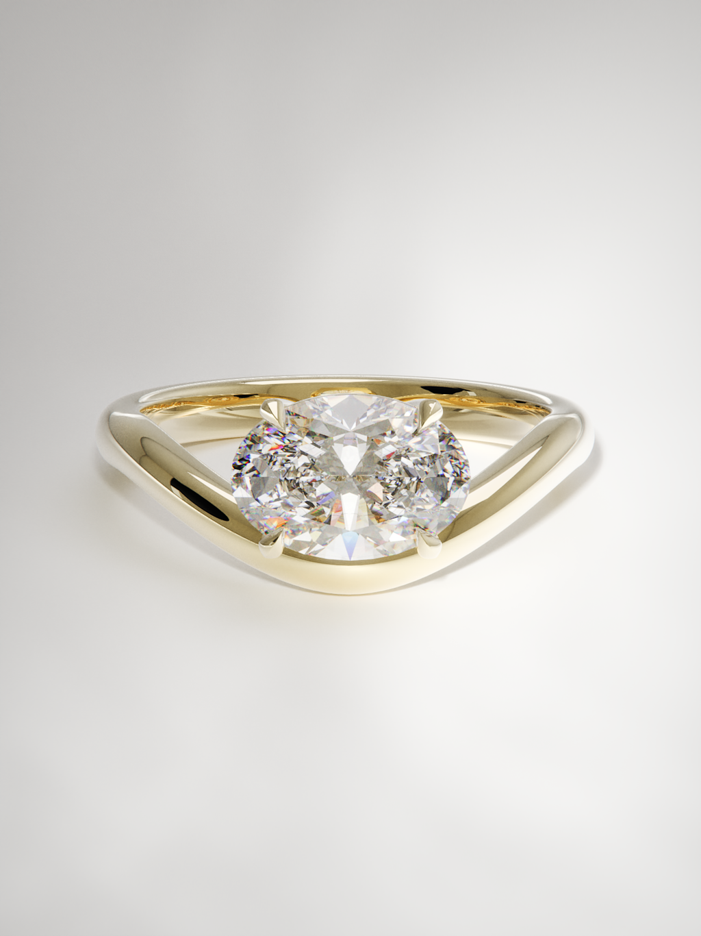 The Arco | East West Oval Solitaire (Copy) (Copy)