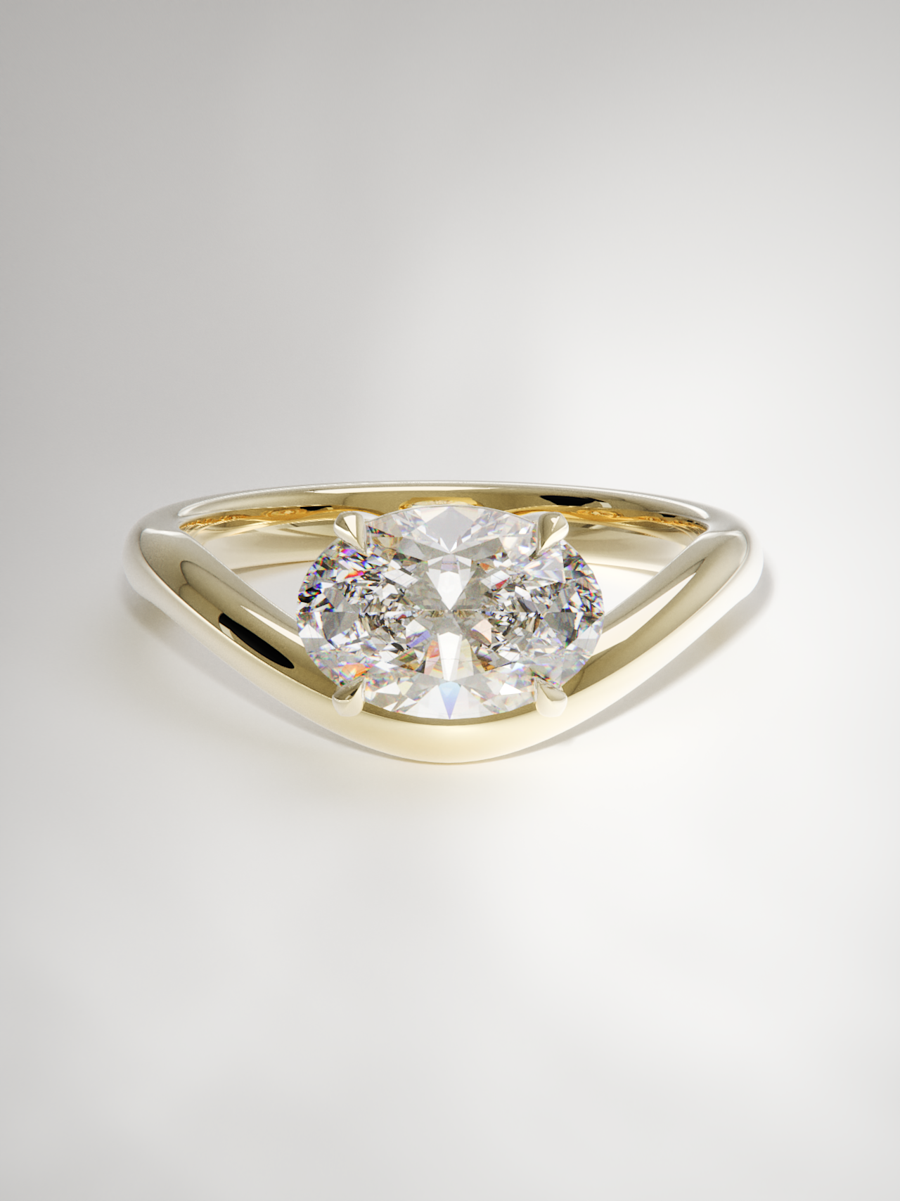 The Arco | East West Oval Solitaire (Copy) (Copy)